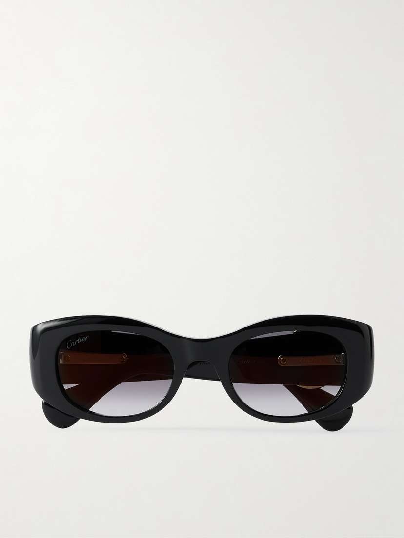 Cartier Eyewear Panthère Classic Oval-frame Acetate Sunglasses