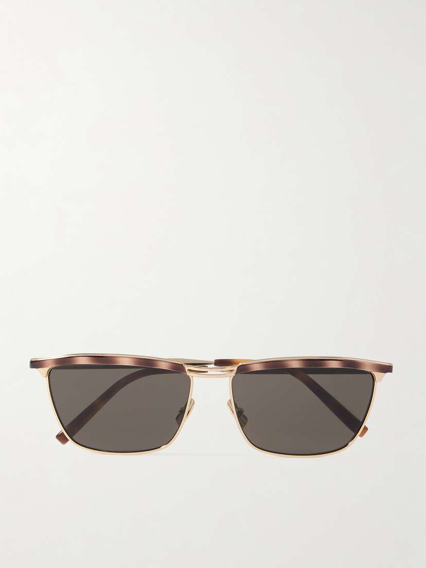 Saint Laurent Eyewear Joe D-frame Tortoiseshell Acetate And Gold-tone Sunglasses