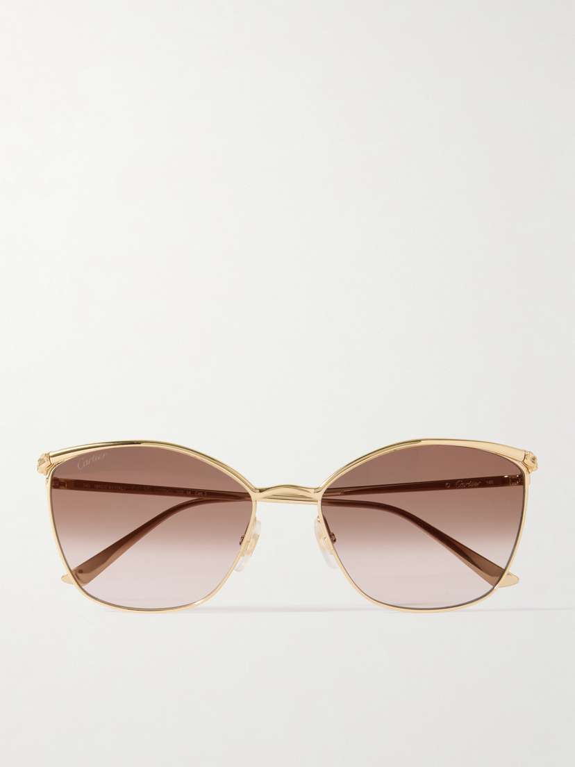 Cartier Eyewear Panthère Classic Cat-eye Gold-tone Sunglasses