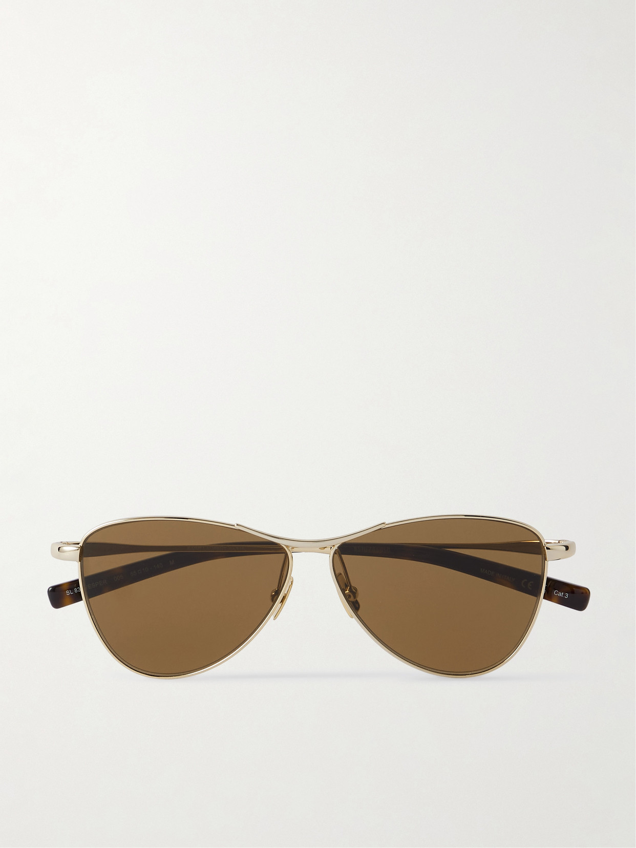 Saint Laurent Vesper Small Aviator-style Gold-tone Sunglasses