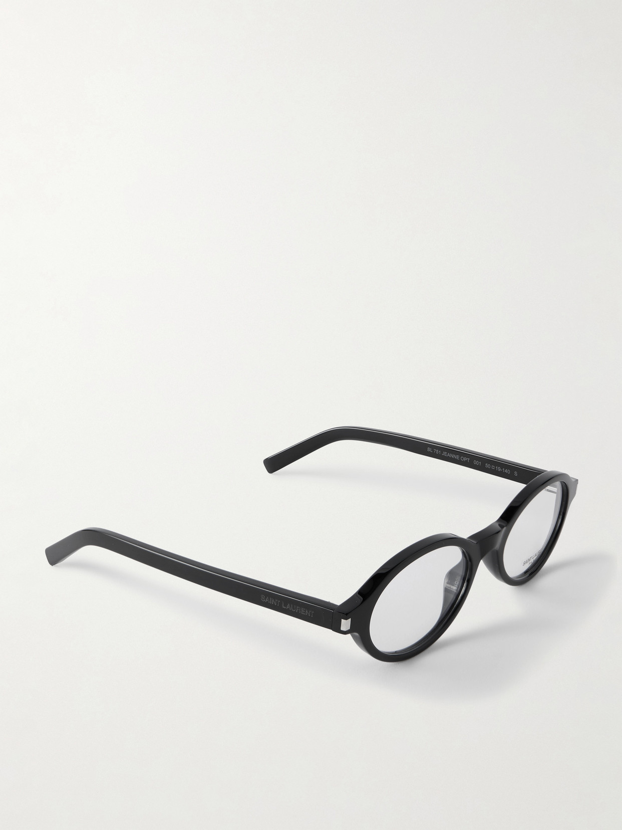 Saint Laurent Oval-frame Acetate Optical Glasses In Black