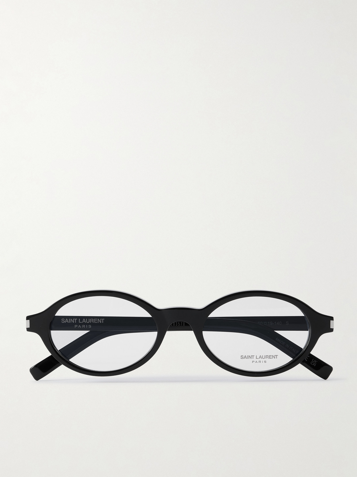 Saint Laurent Oval-frame Acetate Optical Glasses In Black