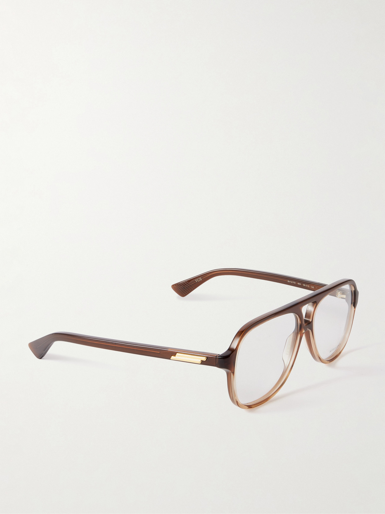 Bottega Veneta Ribbon Aviator-style Acetate Optical Glasses In Brown