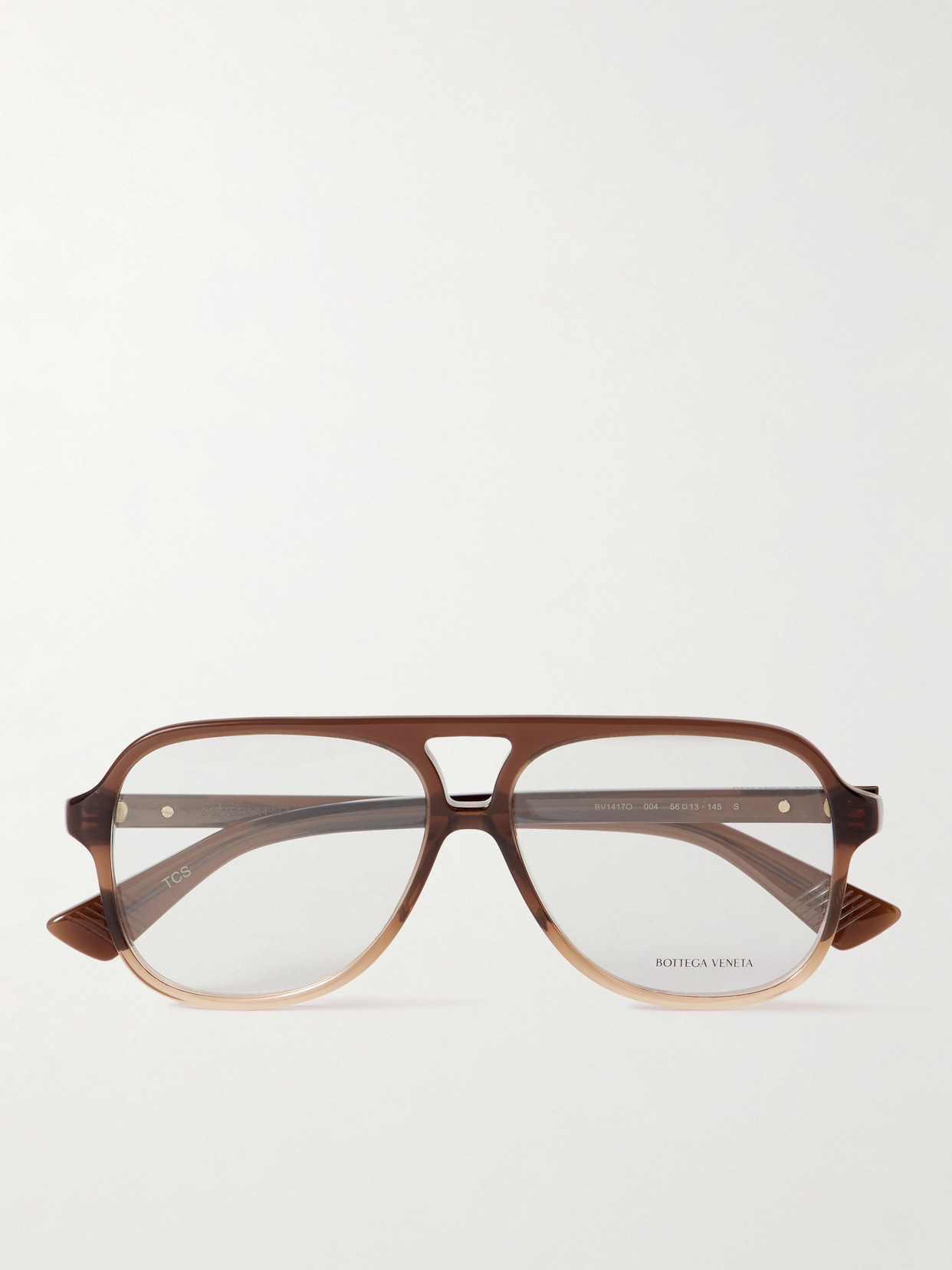 Bottega Veneta Ribbon Aviator-style Acetate Optical Glasses In Brown
