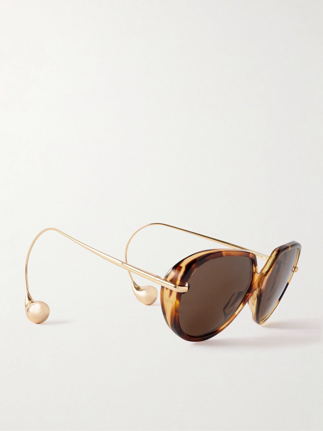 Bottega Veneta Drop Round-frame Tortoiseshell Acetate And Gold-tone Sunglasses In Multi