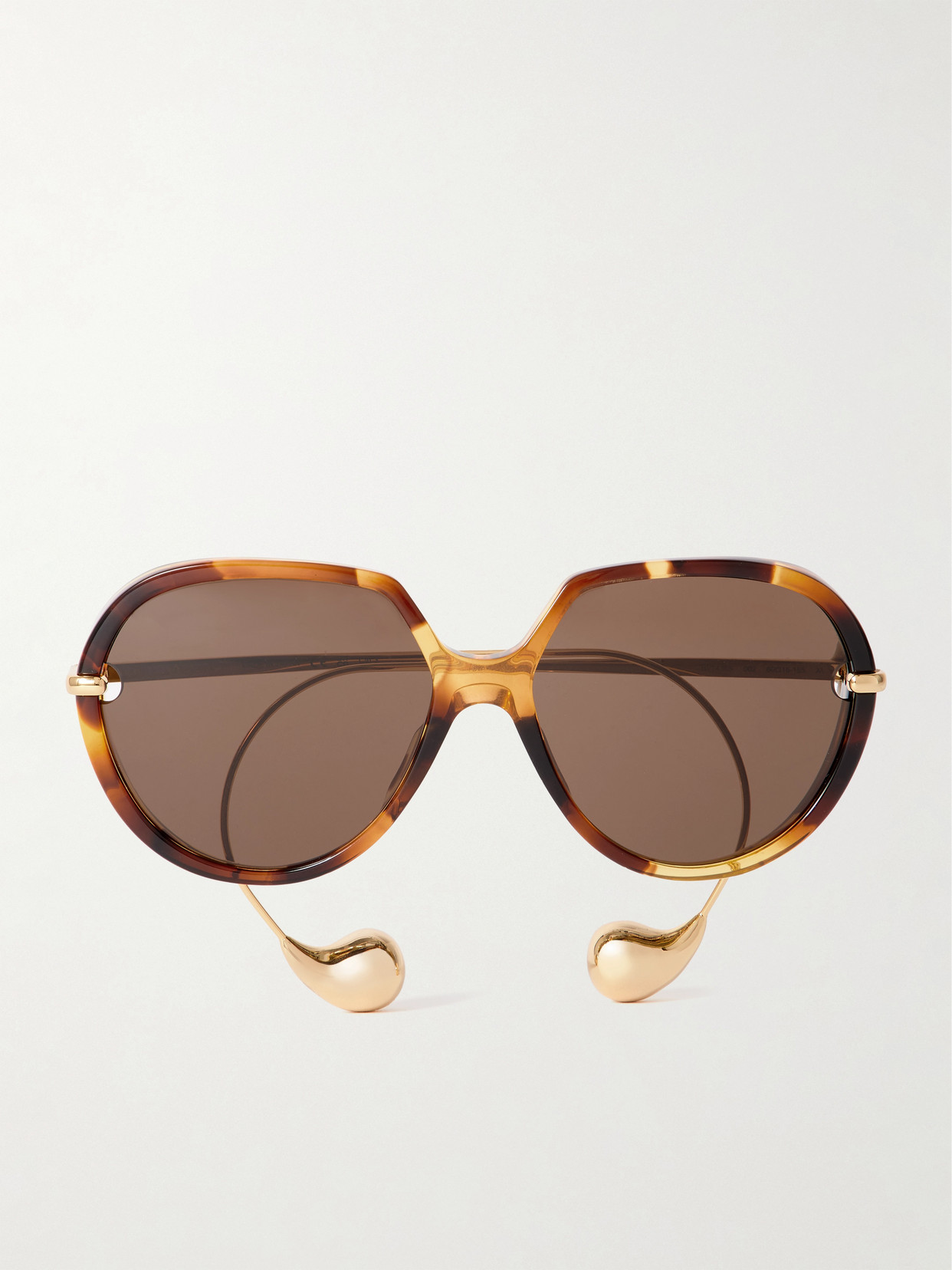 Bottega Veneta Drop Round-frame Tortoiseshell Acetate And Gold-tone Sunglasses