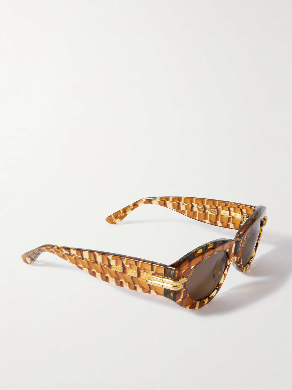 Bottega Veneta Oval-frame Acetate Tortoiseshell Sunglasses In Brown