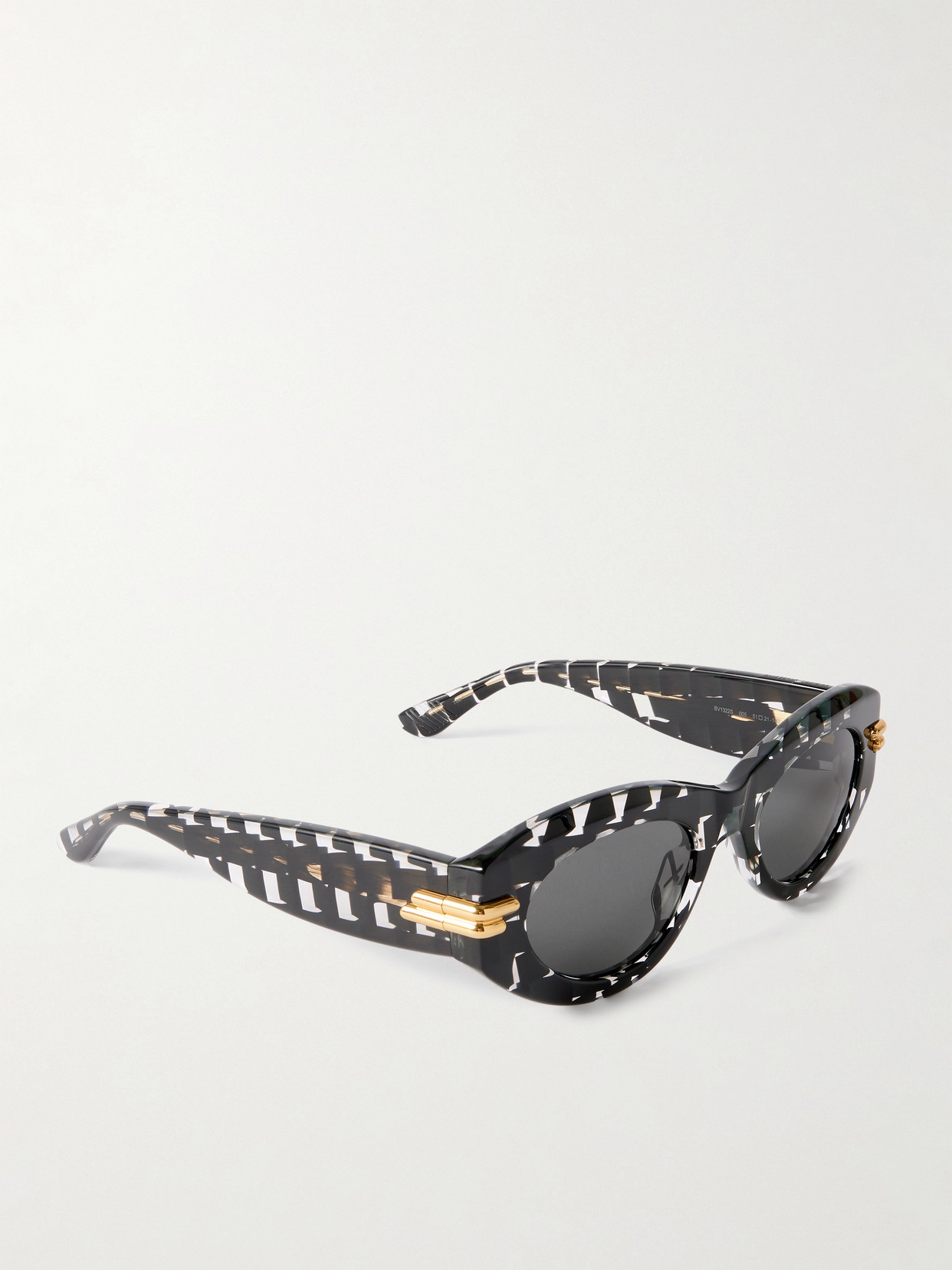 Bottega Veneta Oval-frame Acetate Sunglasses In Black