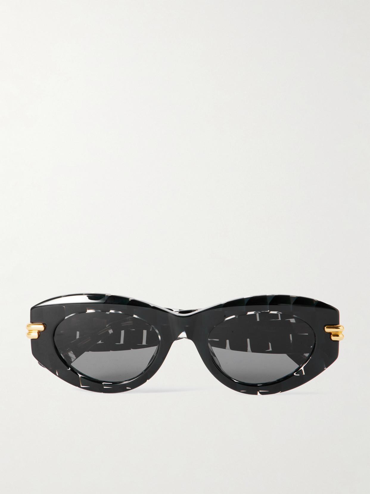 Bottega Veneta Oval-frame Acetate Sunglasses In Black