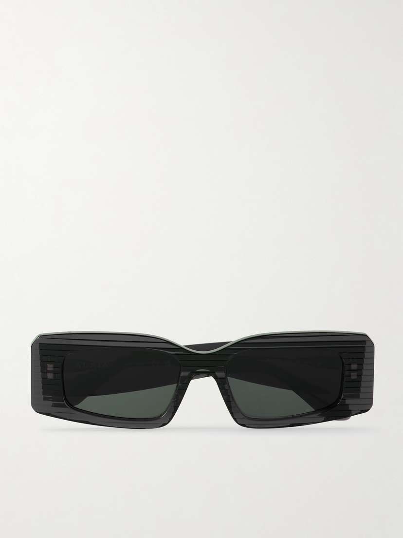 Alaïa Rectangular-frame Textured-acetate Sunglasses
