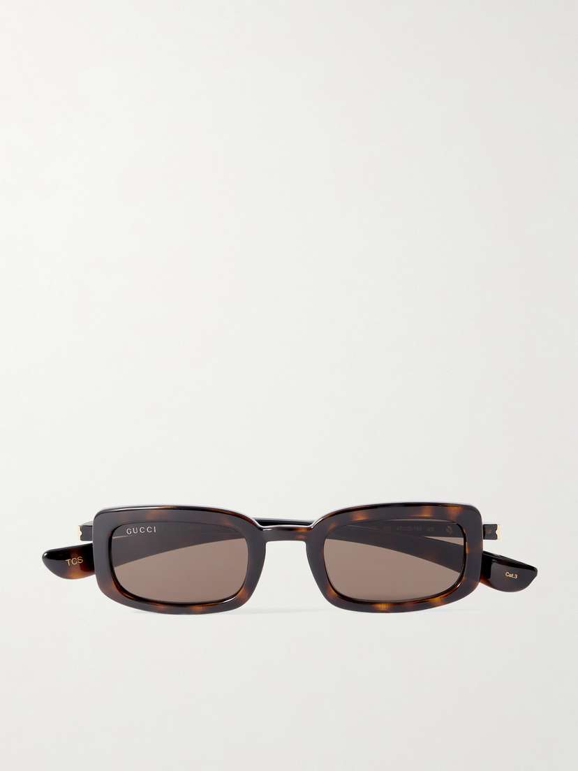 Gucci Eyewear Rodeo Drive Rectangle-frame Tortoiseshell Acetate And Gold-tone Sunglasses