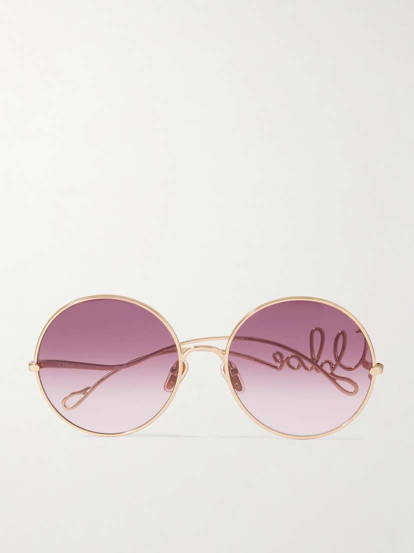 Chloé Iconic Round-frame Gold-tone Sunglasses