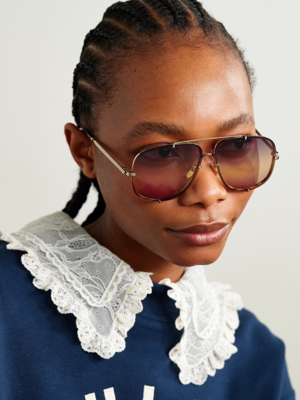 Chloé Ivy Aviator-style Gold-tone Sunglasses In Gold