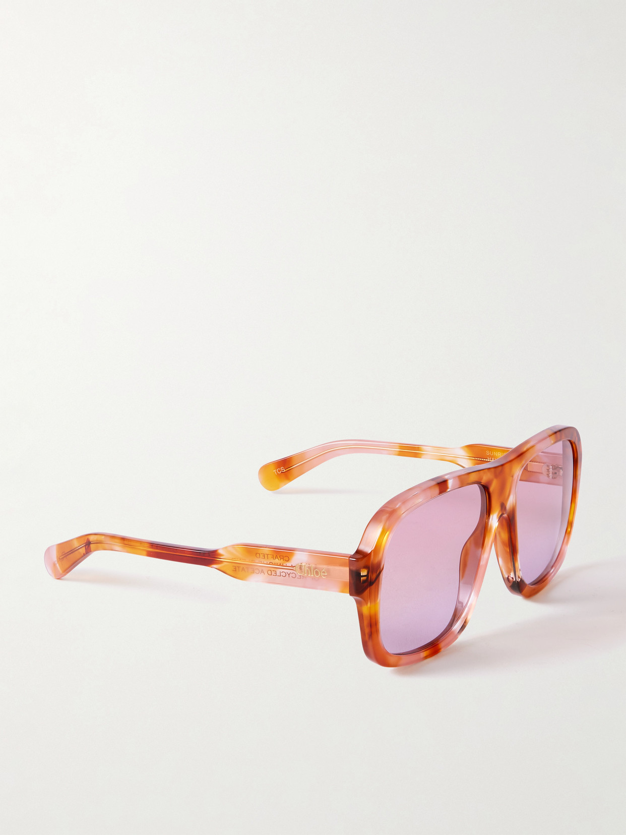 Chloé Gayia Aviator-style Tortoiseshell Acetate Sunglasses In Brown
