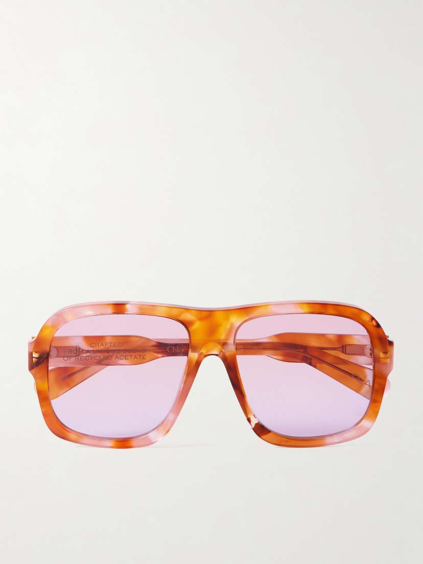 Chloé Gayia Aviator-style Tortoiseshell Acetate Sunglasses