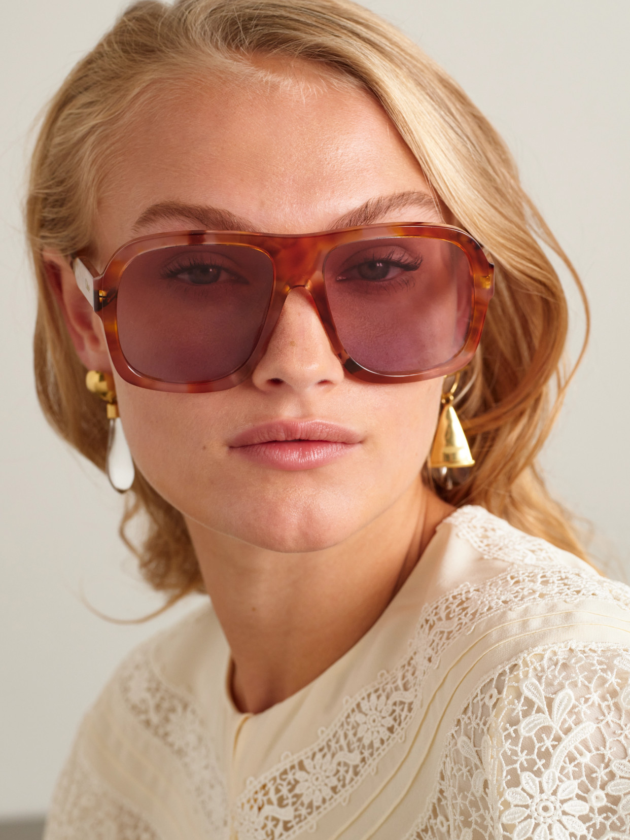Chloé Gayia Aviator-style Tortoiseshell Acetate Sunglasses In Brown