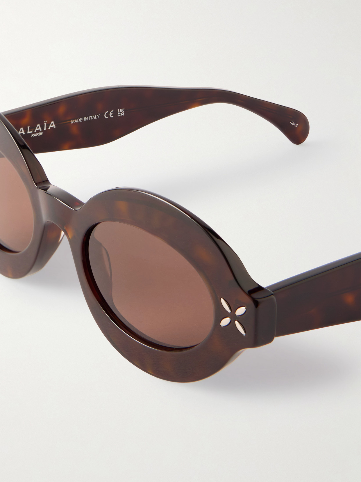 Alaïa Petal Oval-frame Tortoiseshell Acetate Sunglasses In Brown