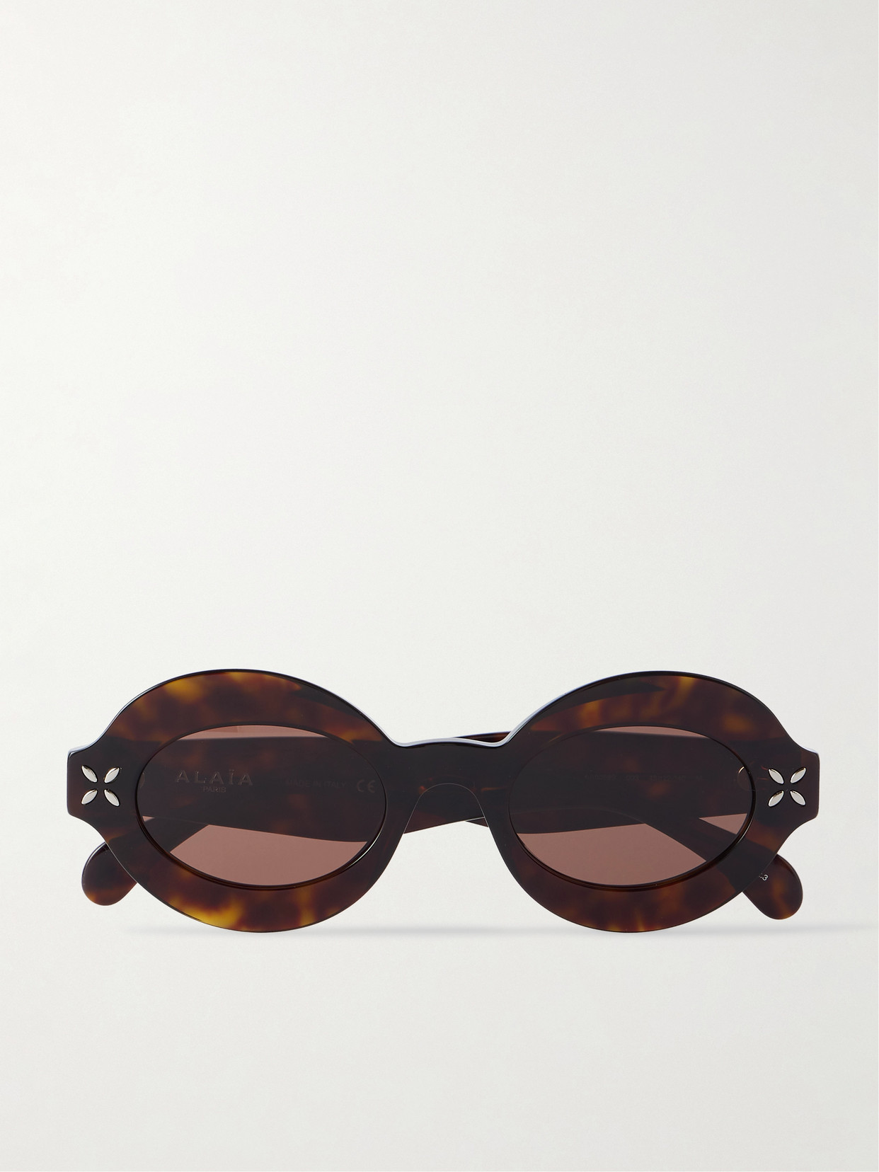 Alaïa Petal Oval-frame Tortoiseshell Acetate Sunglasses In Brown