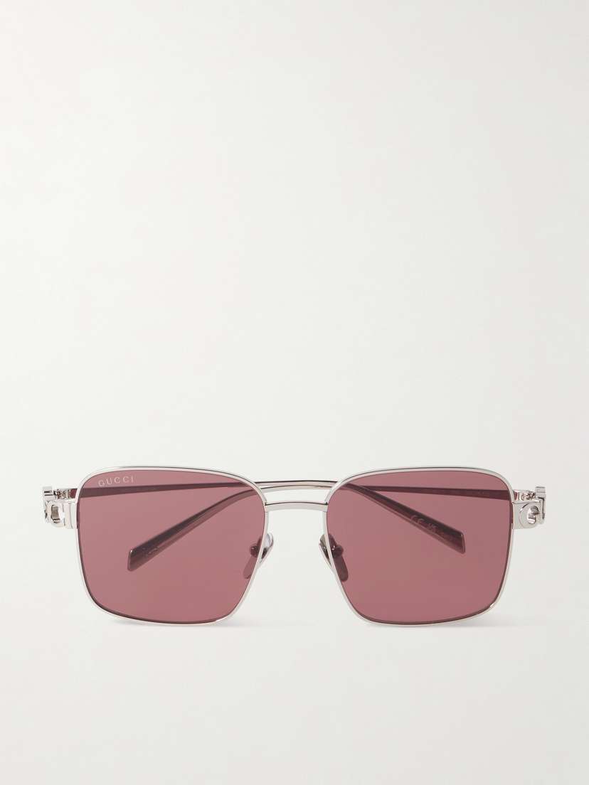 Gucci Eyewear Square-frame Silver-tone Sunglasses