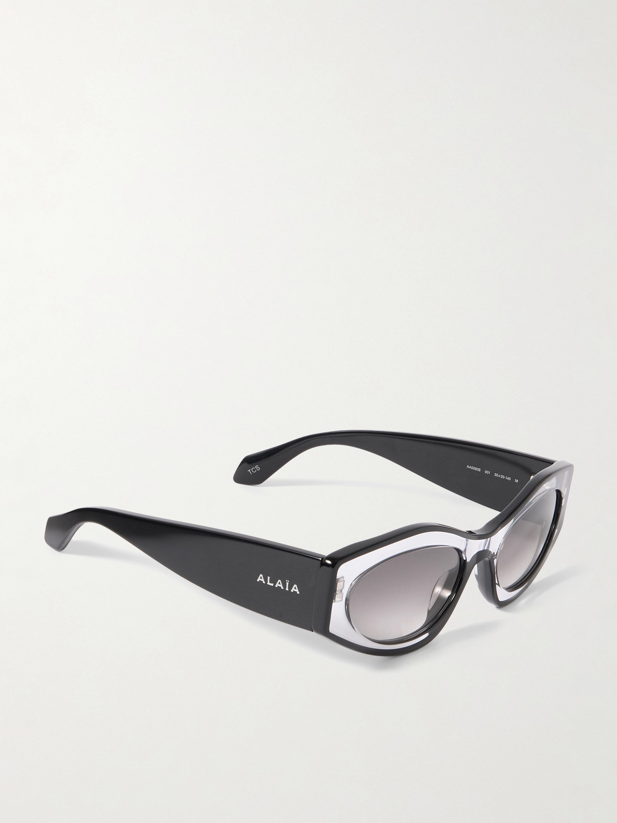 Alaïa Two-tone Cat-eye Acetate Sunglasses In Black