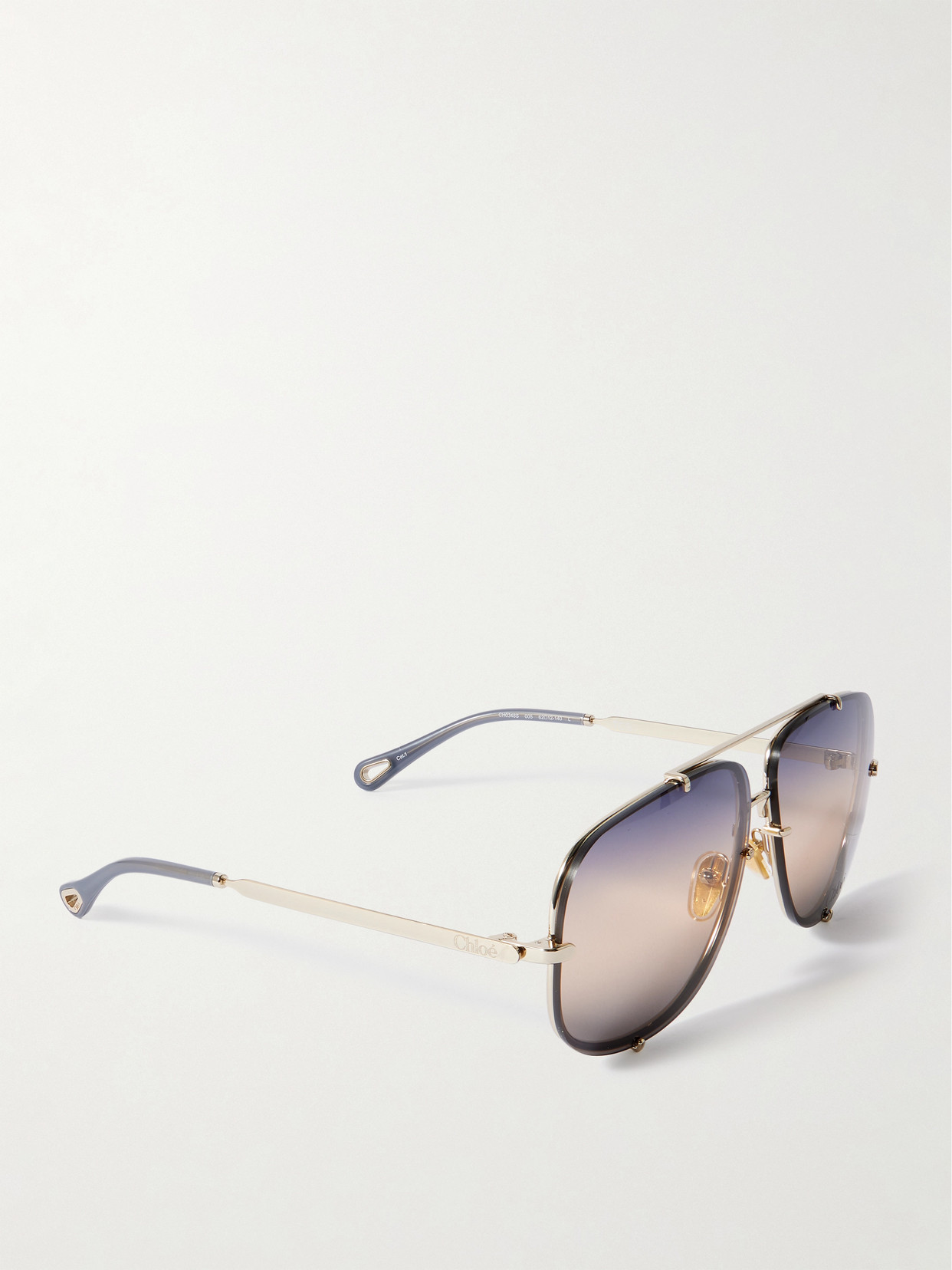 Chloé Ivy Aviator-style Gold-tone Sunglasses In Brown