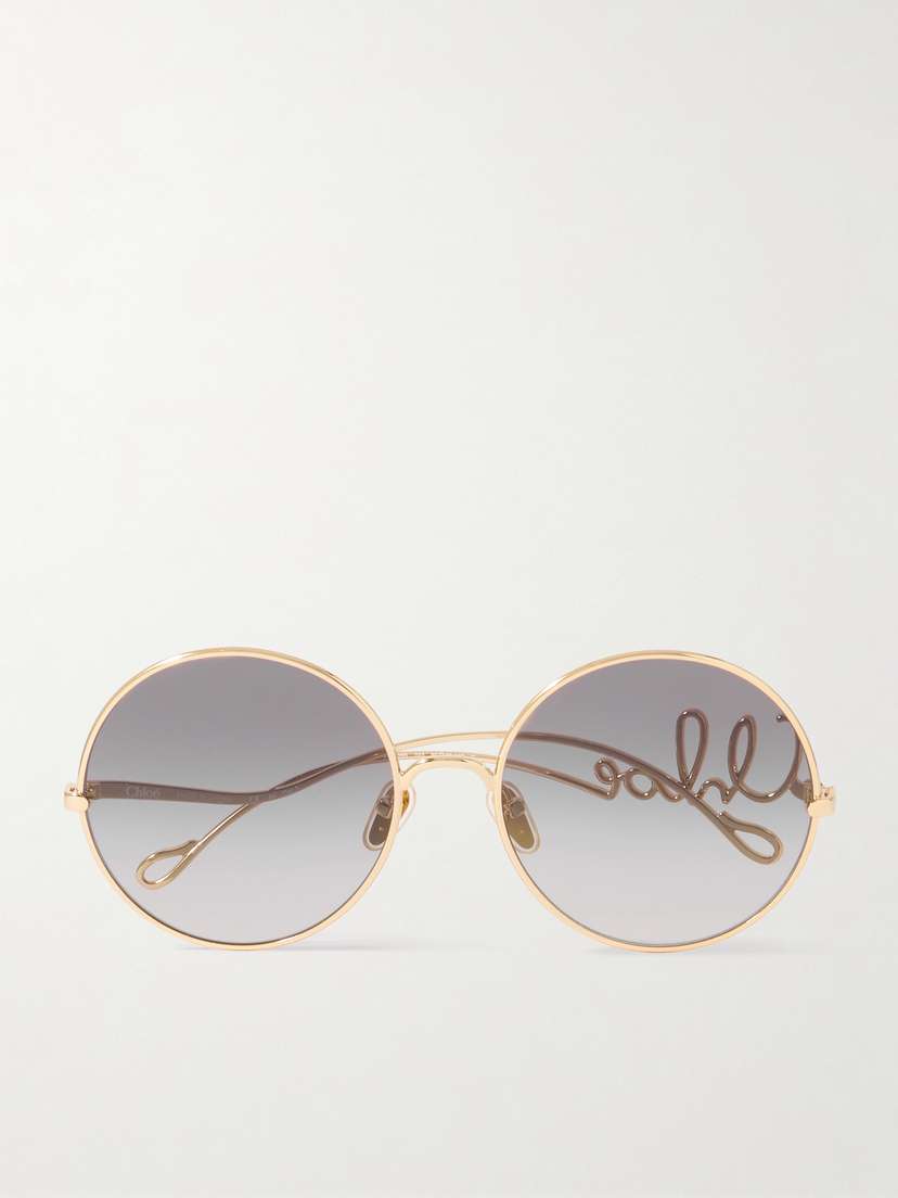 Chloé Iconic Round-frame Gold-tone Sunglasses