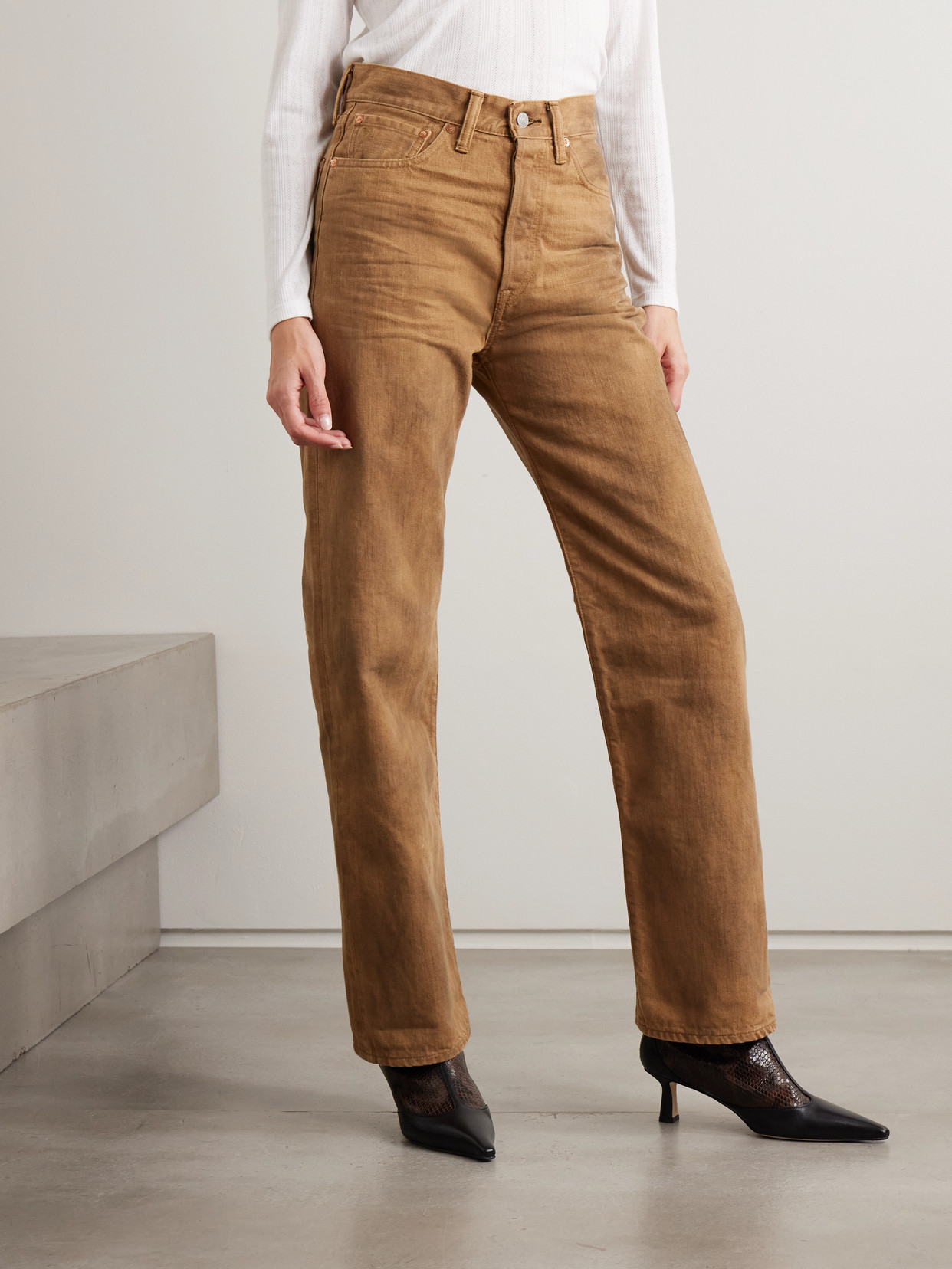 High-Rise Straight-Leg Jeans