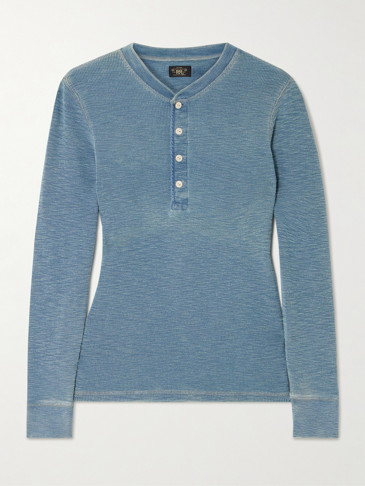 Stretch-Cotton Henley Top