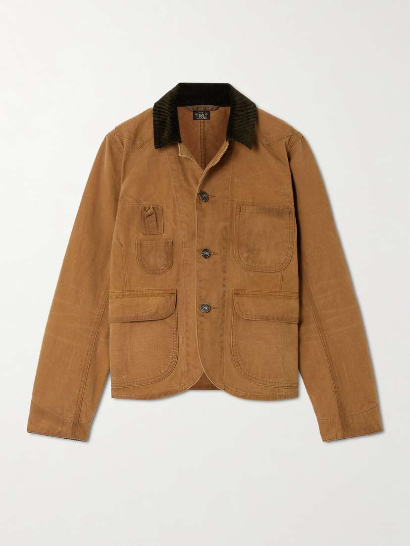 RRL Caitlyn Corduroy-trimmed Cotton-canvas Jacket
