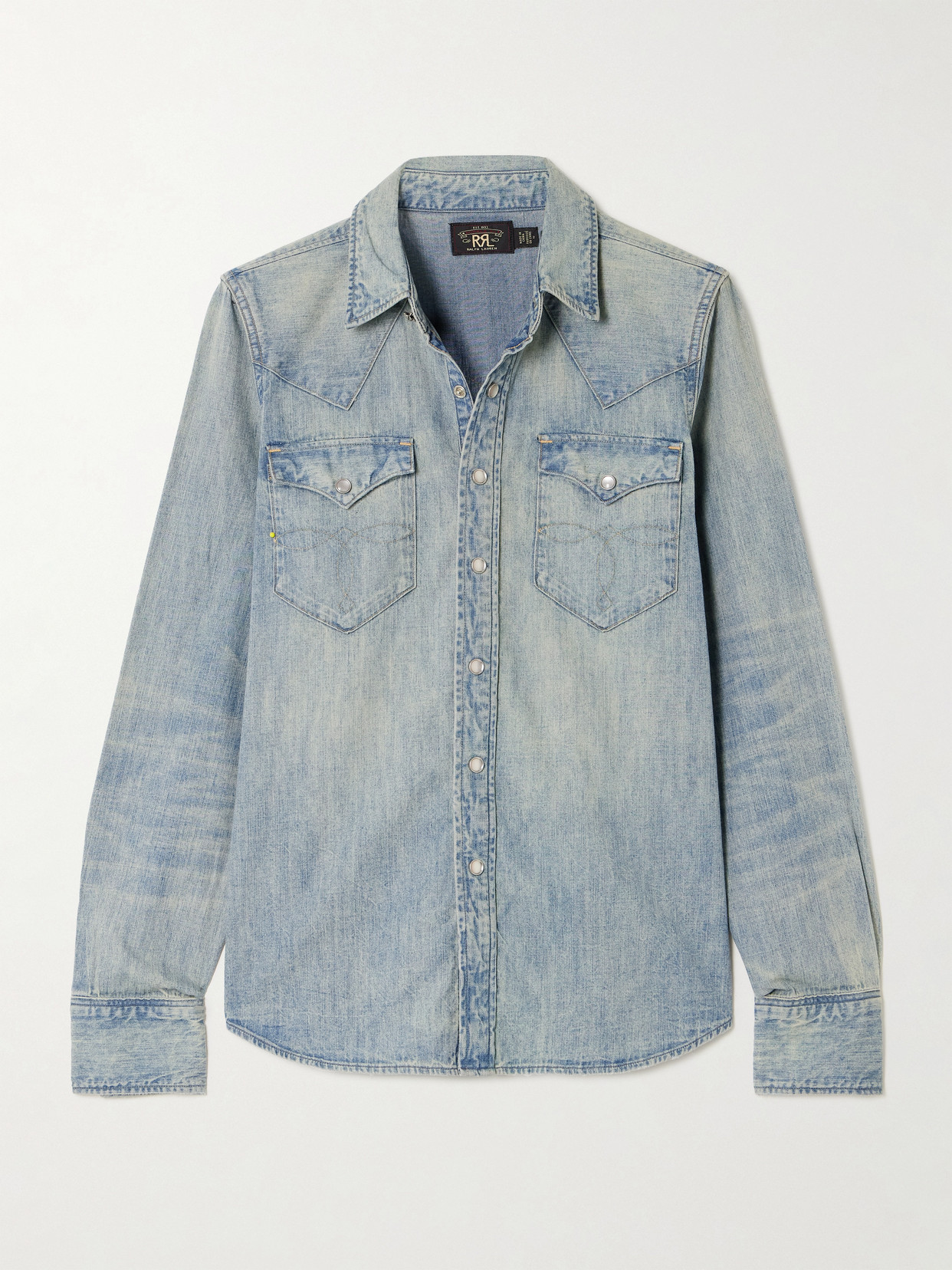 Rrl Buffalo Denim Shirt In Blue
