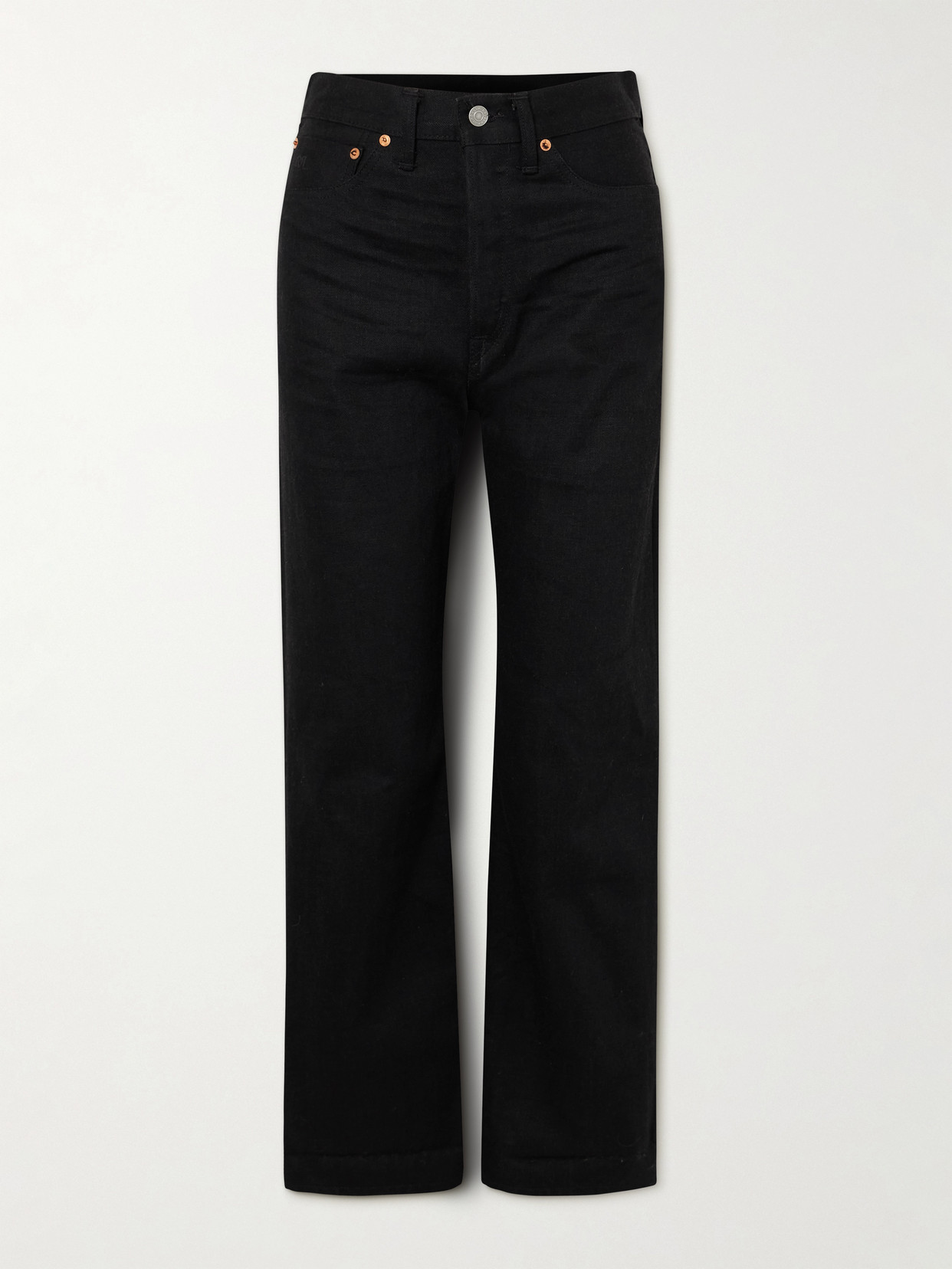 Rrl High-rise Wide-leg Jeans In Black