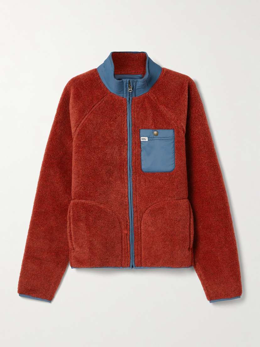 RRL Shell-trimmed Wool-blend Fleece Jacket