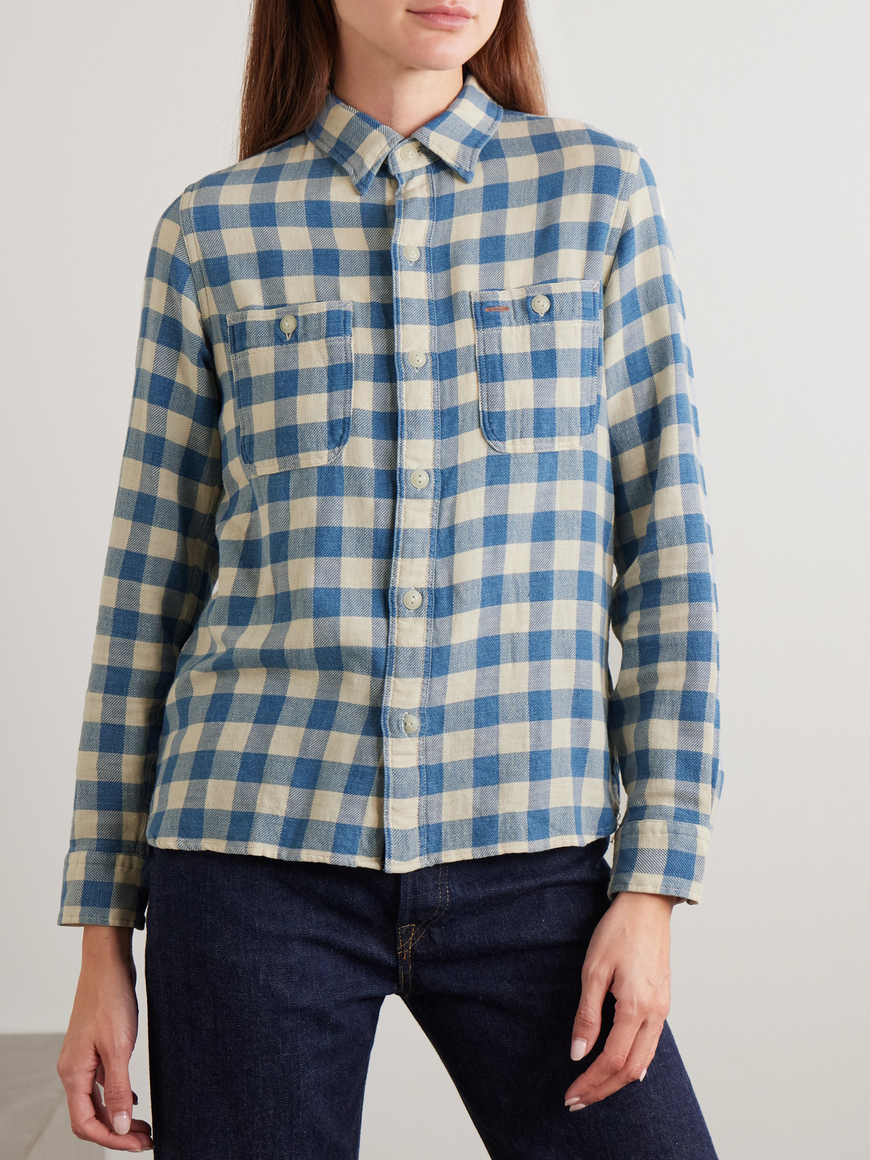 Farrell Gingham Cotton And Linen-Blend Shirt