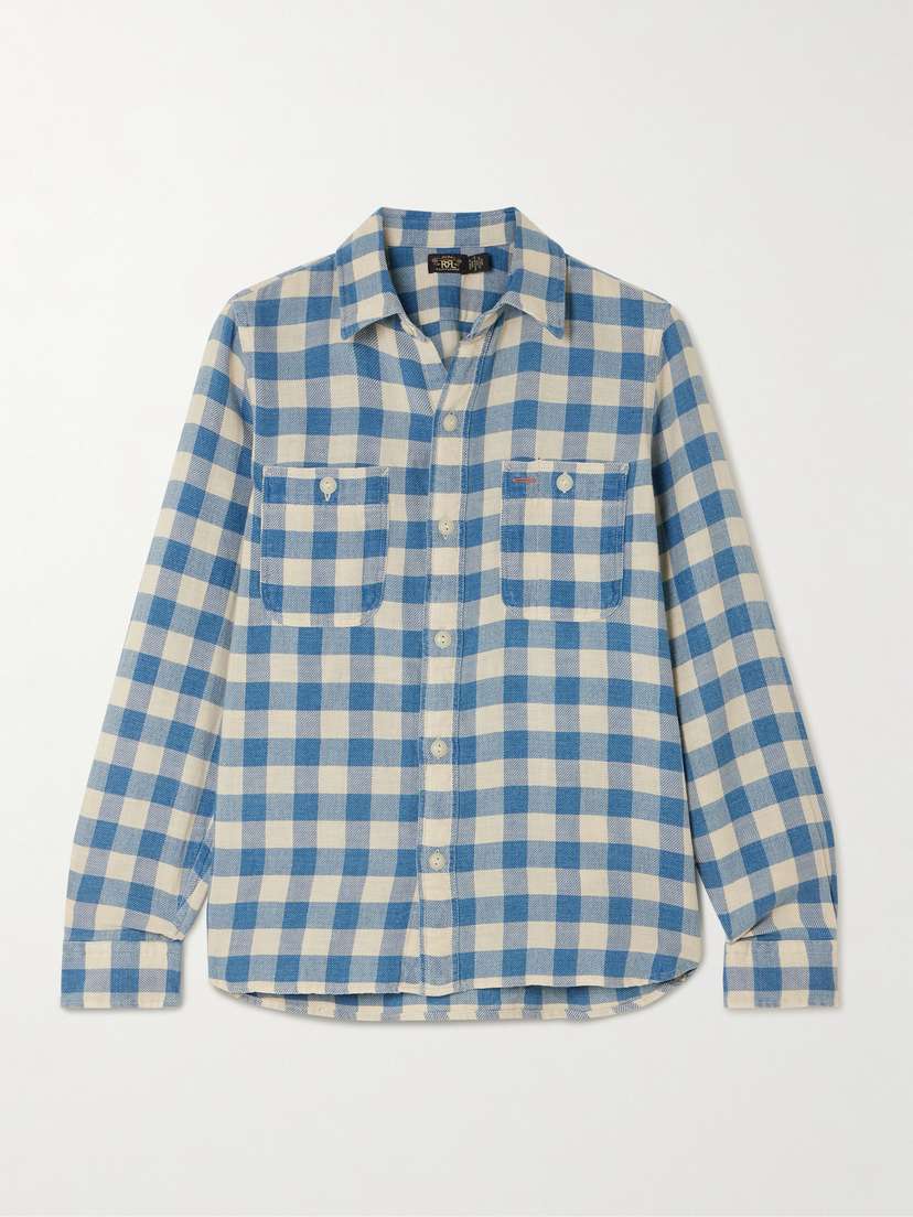 RRL Farrell Gingham Cotton And Linen-blend Shirt