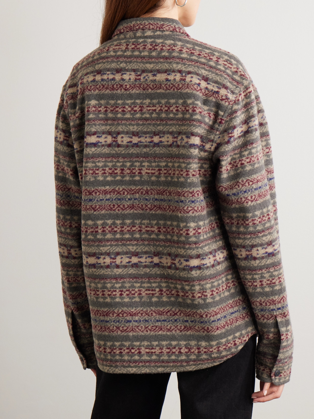 Rrl Hector Printed Wool-blend Fleece Shirt In Multi