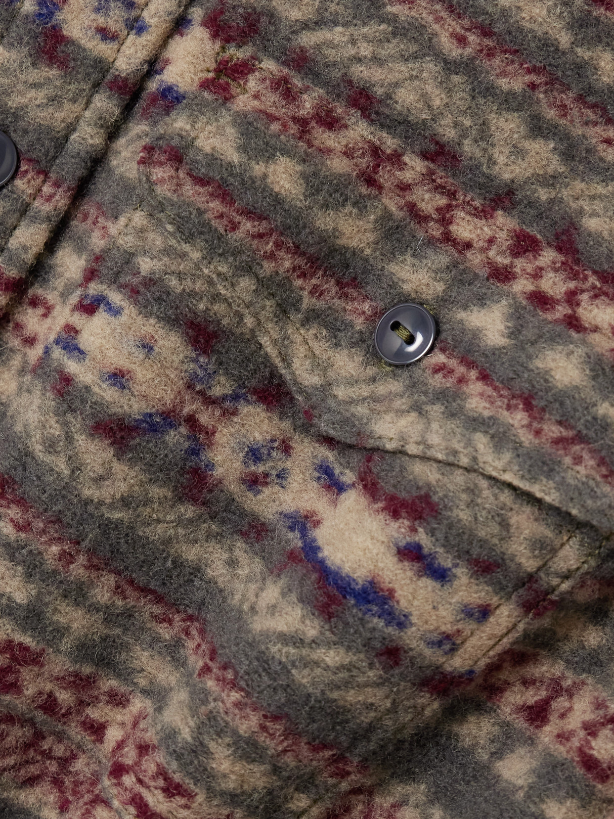 Rrl Hector Printed Wool-blend Fleece Shirt In Multi