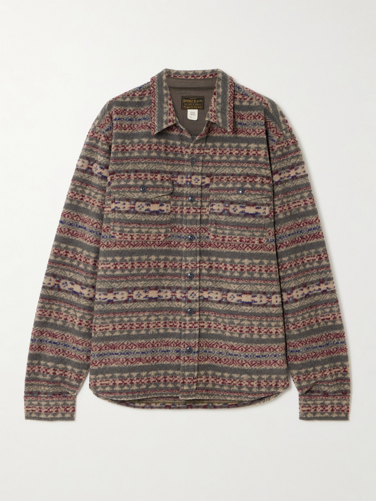 Rrl Hector Printed Wool-blend Fleece Shirt In Multi