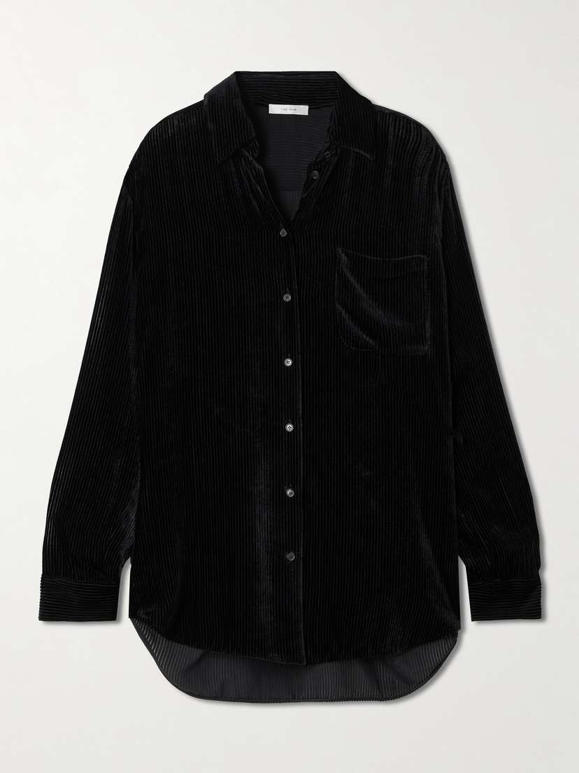 The Row Gavina Ribbed Velvet Shirt