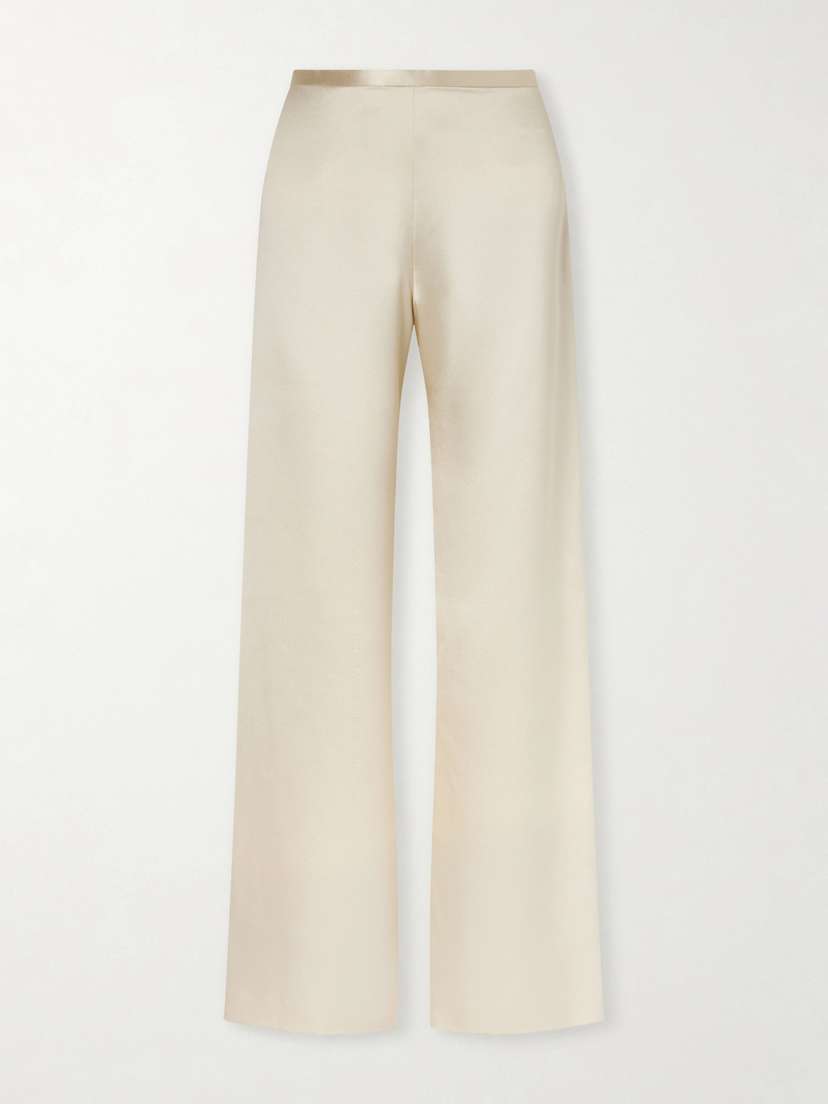 The Row Ardyn Hammered-silk Wide-leg Pants