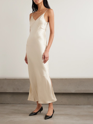 The Row Barika hammered-silk midi dress