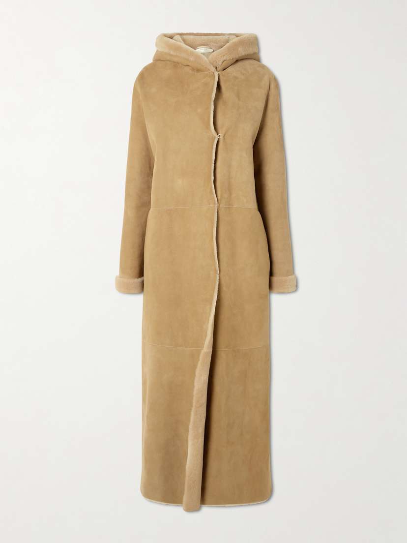 The Row Anaya Hooded Shearling Coat