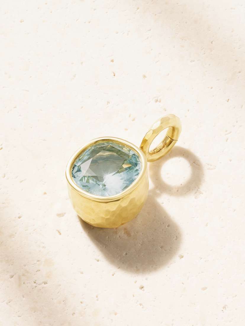Octavia Elizabeth Hidden Gem 18-karat Gold Aquamarine Pendant