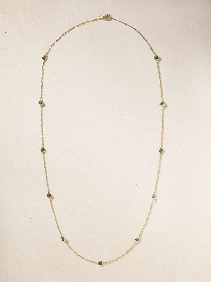 Octavia Elizabeth By The Pinch 18-karat Gold Emerald Necklace