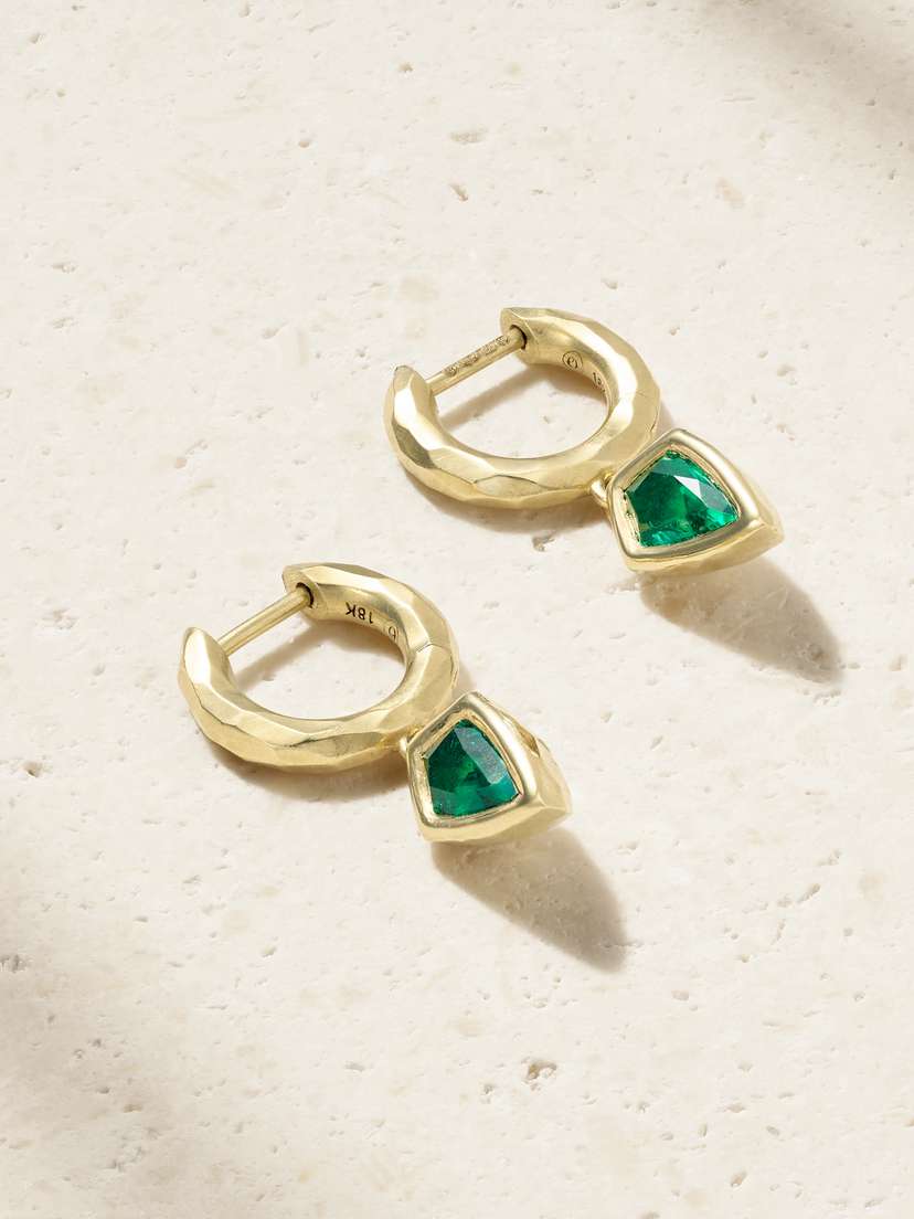 Octavia Elizabeth 18-karat Gold Emerald Earrings