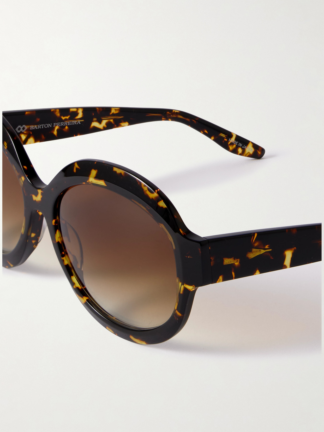 Barton Perreira Orleandra Round-frame Tortoiseshell Acetate Sunglasses In Brown
