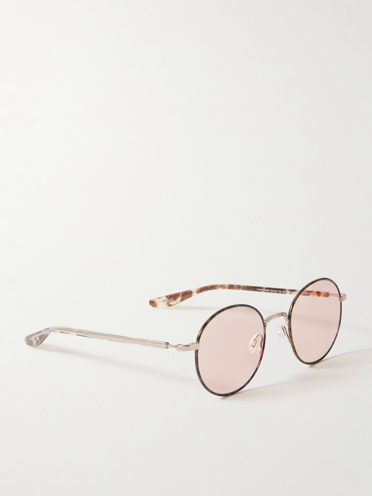 Barton Perreira Caster Round-frame Gold-tone And Tortoiseshell Acetate Sunglasses In Pink