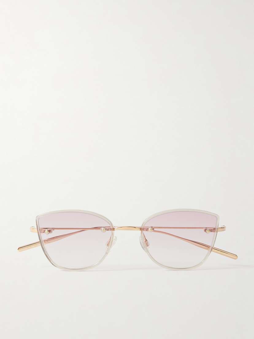 BARTON PERREIRA Brandy Cat-eye Rose Gold-tone And Acetate Sunglasses