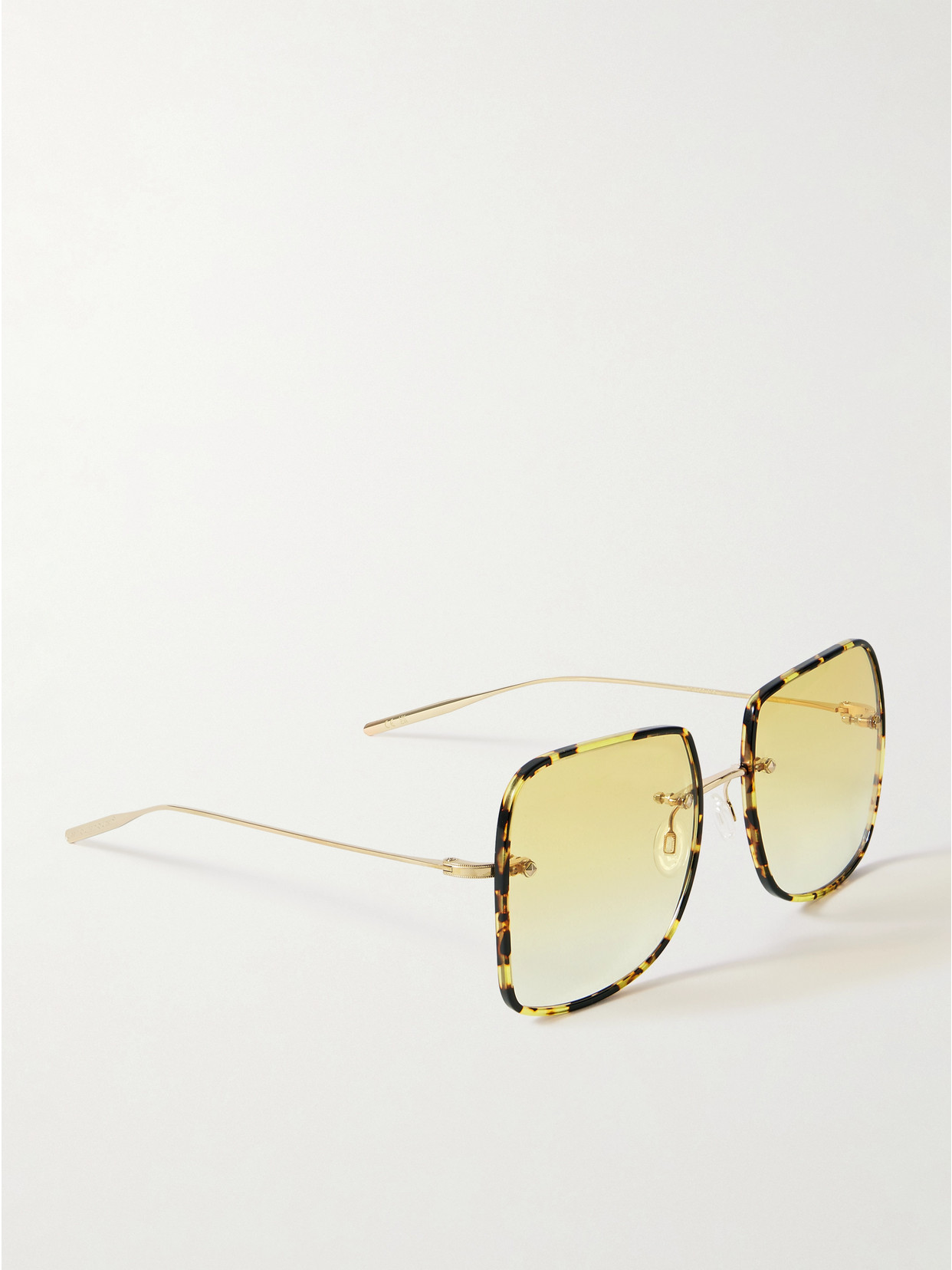 Barton Perreira Sharona Round-frame Gold-tone And Tortoiseshell Acetate Sunglasses In Yellow