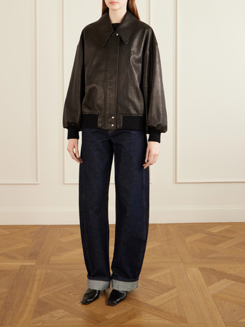 KHAITE Shelman leather bomber jacket