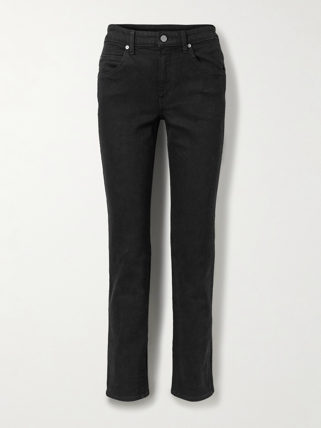 Khaite Vivian Mid-rise Slim-leg Jeans In Black
